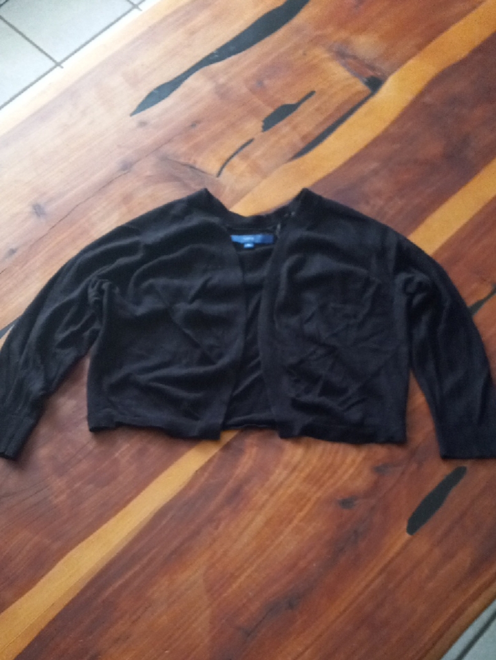 Apt. 9 Black Cropped Open-Front Cardigan